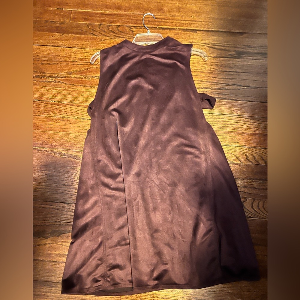 Maroon Suede Sleeveless Dress (L)